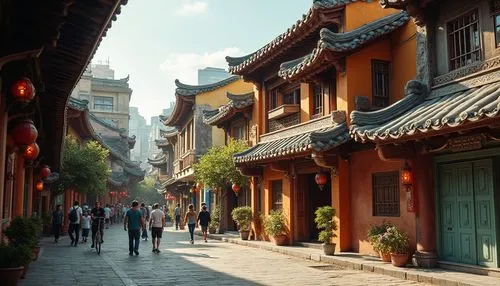 pingyao,wuzhen,narrow street,qufu,hutong,shaoxing,xiamen,lijiang,qingcheng,chinatowns,huashan,yangling,yangshao,wangfujing,hushan,longshan,suzhou,chinatown,fenghuang,shuozhou,Photography,General,Realistic