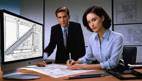 Architectural drafter, male/female, standing/sitting, professional attire, blueprints, pencil/pen, ruler/protractor, desk/laptop, office background, modern/minimalist decor, natural/artificial lightin