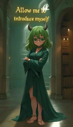 The camera spins around a room while centered on a girl,a girl with horns is standing in a hallway,eto,introvigne,merula,fel,hrt,reaffirmations