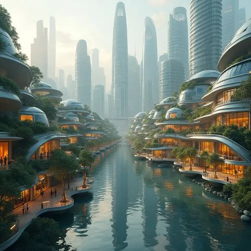 futuristic architecture,futuristic landscape,seasteading,ecotopia,arcology,guangzhou,artificial islands,dubay,shanghai,smart city,harbour city,microdistrict,urbanization,huzhou,asian architecture,fantasy city,terraformed,urbanized,dubia,urban design,Photography,General,Realistic