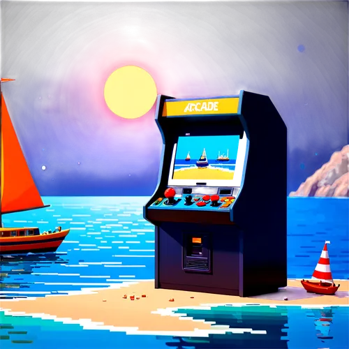 retro background,summer icons,cartoon video game background,open sea,arcade,skimpier,beach scenery,treasure chest,arcade games,beach bar,ocean paradise,mailboat,sunsoft,3d render,scummvm,ocean,sea night,kiosks,summer background,arcading,Illustration,Realistic Fantasy,Realistic Fantasy 19