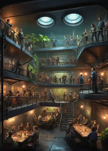 fish market,aquariums,aquarium,nightclub,a restaurant,fallout shelter,fine dining restaurant,concept art,aquaculture,sci fiction illustration,panopticon,fishmonger,new york restaurant,ufo interior,cafeteria,unique bar,futuristic art museum,restaurants,sci fi surgery room,diner,Conceptual Art,Fantasy,Fantasy 34