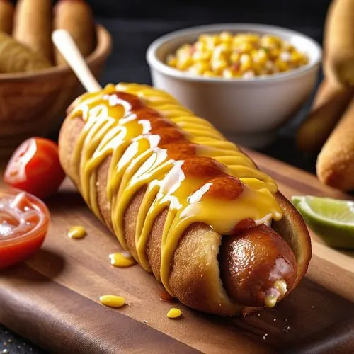 chili dog,corn dog,wiener melange,chicago-style hot dog,choripán,coney island hot dog,bratwurst,frankfurter würstchen,hot dog,hotdog,southwestern united states food,hot dog bun,sausage plate,frikandel,sausage platter,chimichanga,thuringian sausage,chorizo,westphalian dachsbracke,sausage bread,Photography,General,Realistic