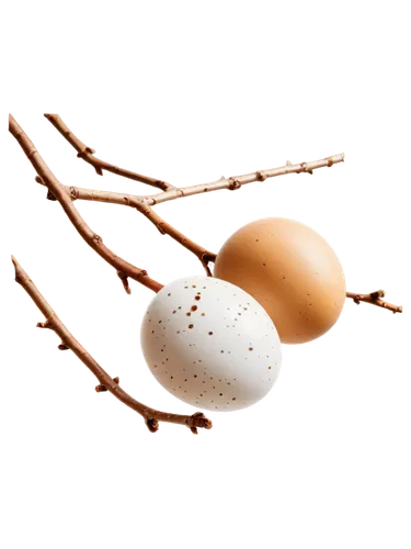 Sparrow eggs, three to five eggs, white or light blue shells, brown speckles, smooth surface, delicate texture, placed on a branch, soft morning sunlight, 3/4 composition, shallow depth of field, warm