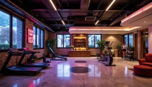 fitness room,lobby,fitness center,hotel lobby,hotel hall,andaz,sofitel,clubroom,loft,lounge,modern office,fitness facility,apartment lounge,lounges,luxury home interior,swissotel,novotel,contemporary decor,las olas suites,interior modern design