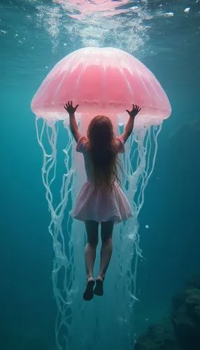 little girl in pink dress,under the water,underwater playground,submerged,under water,underwater background,Photography,General,Realistic