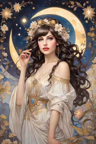 zodiac sign libra,fantasy portrait,zodiac sign gemini,mystical portrait of a girl,virgo,zodiac sign leo,moonflower,mary-gold,baroque angel,fantasy art,the zodiac sign taurus,fairy queen,priestess,the zodiac sign pisces,queen of the night,harmonia macrocosmica,artemisia,fantasy picture,moon phase,rosa 'the fairy