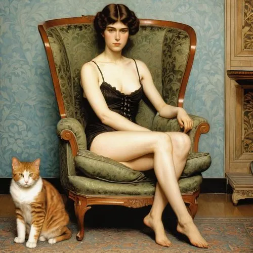 phryne,arterton,vintage cat,yasumasa,ceremonials,vintage cats,palmerston,mesquida,emile vernon,edwardian,deschanel,knightley,vintage woman,hathaway,felicity jones,ottoline,roaring twenties,vintage female portrait,mademoiselle,weilerstein,Illustration,Retro,Retro 01