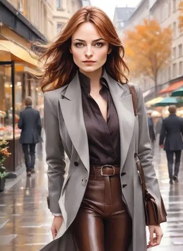 woman walking,parisienne,businesswoman,woman in menswear,business woman,parisian,spy visual,menswear for women,maxmara,women fashion,sprint woman,business girl,roitfeld,spy,paris shops,bussiness woman,femme fatale,black coat,overcoat,stock exchange broker,Digital Art,Watercolor