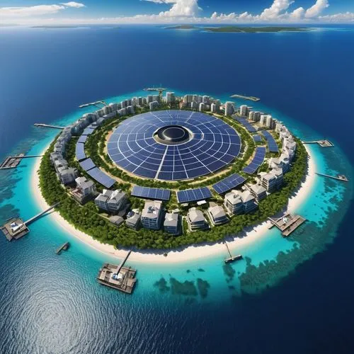 seasteading,solar cell base,artificial islands,solar photovoltaic,solar energy,atoll,solar power,solar panels,atolls,maldives mvr,solar power plant,floating islands,ecovillages,renewable energy,maldives,photovoltaic,renewable enegy,seawind,suntech,solar field,Photography,General,Realistic