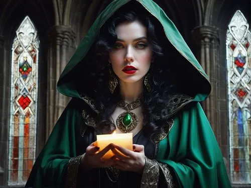 gothic portrait,sorceress,gothic woman,seven sorrows,priestess,candlemaker,vampire woman,dark gothic mood,the enchantress,witches pentagram,gothic fashion,candlemas,psychic vampire,vampire lady,the magdalene,pentacle,caerula,gothic style,gothic,divination,Art,Artistic Painting,Artistic Painting 41