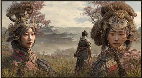 shuanghuan noble,yi sun sin,chinese art,mongolian,inner mongolian beauty,hwachae,goki,oriental painting,inner mongolia,asian culture,samurai,korean culture,jeongol,qinghai,yunnan,amano,khlui,chinese icons,guizhou,wuchang,Game Scene Design,Game Scene Design,Japanese Martial Arts