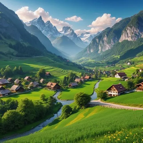 alpine landscape,alpine village,mountain village,eastern switzerland,alpine pastures,swiss alps,landscape mountains alps,the alps,bernese alps,bernese highlands,alpine region,southeast switzerland,landscape background,alps,canton of glarus,mountain landscape,austria,high alps,switzerland,mountainous landscape,Photography,General,Realistic