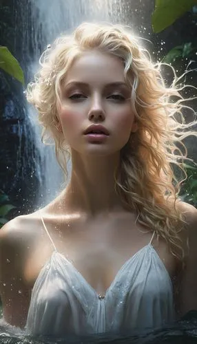 the blonde in the river,amazonica,faery,celtic woman,faerie,dryads,Conceptual Art,Fantasy,Fantasy 11