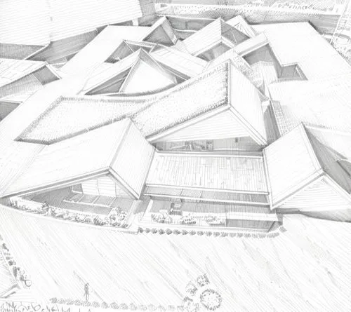 school design,kirrarchitecture,archidaily,escher village,3d rendering,peter-pavel's fortress,house drawing,snow roof,isometric,formwork,roofs,house roofs,architect plan,arhitecture,cubic house,archite