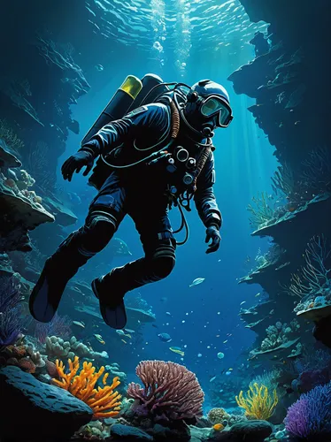 aquanaut,scuba,underwater diving,scuba diving,underwater background,deep sea diving,divemaster,marine biology,marine tank,marine life,ocean floor,underwater landscape,undersea,diving equipment,diver,reef tank,deep sea,marine animal,dive computer,ocean underwater,Illustration,Vector,Vector 03