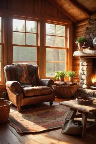 rustic aesthetic,sunroom,rustic,the cabin in the mountains,log home,log cabin,home interior,cabin,livingroom,country cottage,living room,wooden beams,chalet,sitting room,family room,coziness,coziest,summer cottage,warm and cozy,alpine style,Conceptual Art,Sci-Fi,Sci-Fi 21