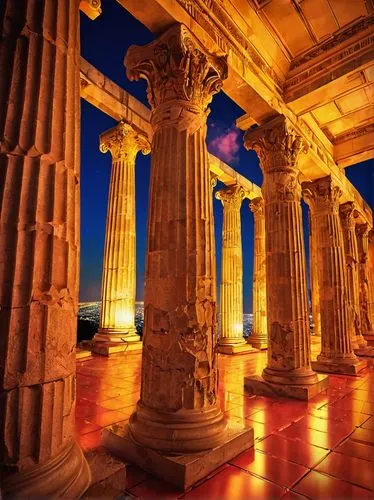 columns,doric columns,greek temple,roman columns,pillars,peristyle,colonnades,celsus library,capitolium,three pillars,columnas,baalbek,colonnade,artemis temple,leptis,columned,temple of hercules,agrigento,colonnaded,caesars,Illustration,Realistic Fantasy,Realistic Fantasy 38