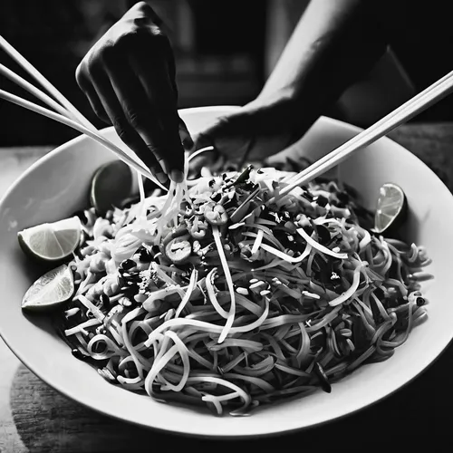 Write a suspenseful story where a secret recipe for pad thai becomes the center of a thrilling chase.,thai noodles,chinese noodles,thai noodle,fried noodles,hokkien mee,singapore-style noodles,janchi 