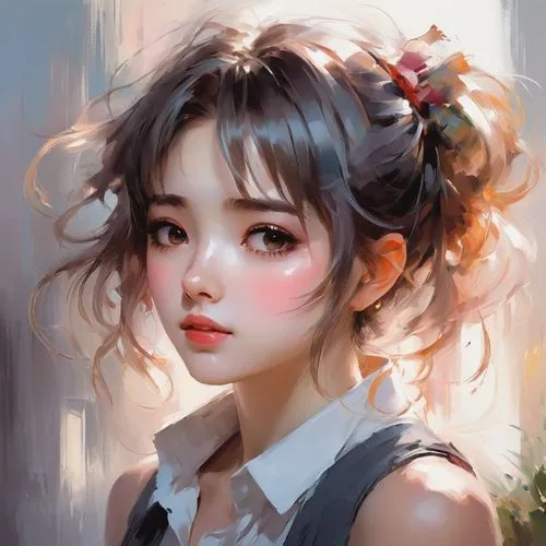 girl portrait,huayi,kommuna,digital painting,fantasy portrait,study,Conceptual Art,Oil color,Oil Color 03