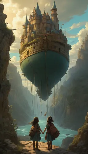 airships,airship,studio ghibli,sea fantasy,floating island,air ship,caravel,pirate ship,ship of the line,galleon ship,fantasy picture,voyage,galleon,fantasy world,adrift,ship travel,fantasy art,fishing float,violet evergarden,fantasy landscape,Illustration,Realistic Fantasy,Realistic Fantasy 28