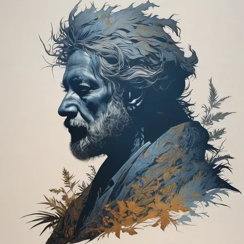 king lear,blue painting,abraham,old man,father frost,saint joseph,archimedes,sculptor ed elliott,forest man,painting technique,gold leaf,obi-wan kenobi,elderly man,white beard,lokportrait,digital illustration,white walker,ulysses,fantasy portrait,poseidon,Photography,General,Natural