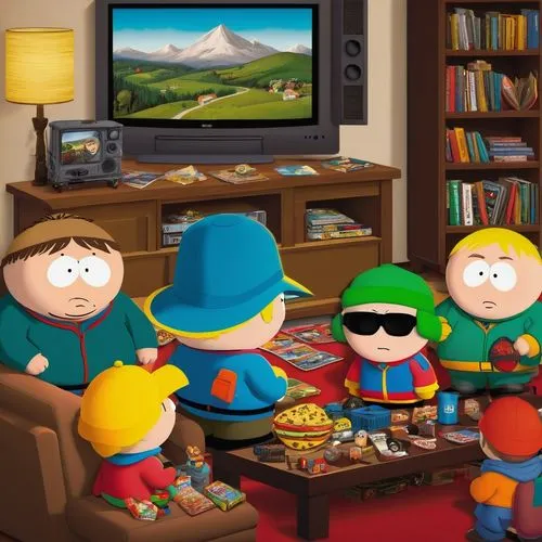 southpark,cartman,broflovski,parappa,scribblenauts,soffiantini,cartoon video game background,poptropica,children's background,earthbound,playmobil,boy's hats,kids room,boy's room picture,game room,alpine hats,baldi,little man cave,game illustration,family room,Art,Classical Oil Painting,Classical Oil Painting 34