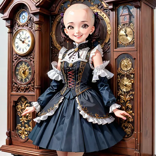 female doll,dollhouse accessory,doll kitchen,dress doll,painter doll,artist doll,cuckoo clocks,doll figure,clockmaker,doll dress,wooden doll,handmade doll,cloth doll,collectible doll,cuckoo clock,doll paola reina,japanese doll,doll's head,doll head,grandfather clock,Anime,Anime,General