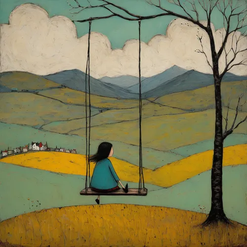 grant wood,wooden swing,empty swing,olle gill,carol colman,garden swing,tree with swing,woman sitting,hanging swing,swing,carol m highsmith,golden swing,selanee henderon,steve medlin,swing set,andreas cross,lee slattery,hanging chair,chair in field,the gramophone,Art,Artistic Painting,Artistic Painting 49