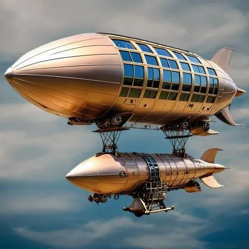 the blue and white airplane is flying high up in the sky,airship,airships,skyship,dirigibles,dirigible,air ship