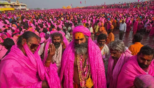 sadhus,sadhu,the festival of colors,indian sadhu,man in pink,devotees,ramayana festival,pink city,religious celebration,sint rosa festival,ganges,rajasthan,bhajji,procession,gold-pink earthy colors,hindu,guru,bright pink,sangharaja,brahma,Illustration,Black and White,Black and White 24