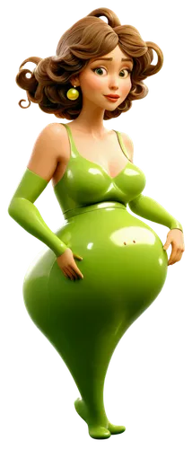 pregnant woman icon,derivable,mirifica,woman frog,vidya,jogbra,3d figure,green,saria,hula,3d model,green skin,energex,green mermaid scale,vale,female body,green background,sonika,3d rendered,pregnant woman,Illustration,Retro,Retro 03