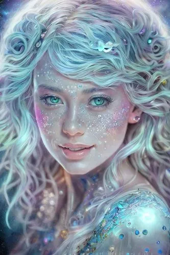 fairy galaxy,fantasy portrait,mermaid background,aquarius,aurora,opal,mystical portrait of a girl,faerie,fantasy art,faery,andromeda,elsa,zodiac sign libra,fae,mermaid scale,zodiac sign gemini,mermaid vectors,star mother,mermaid scales background,fantasy picture,Art sketch,Art sketch,Concept