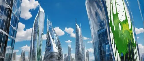 futuristic landscape,futuristic architecture,skyscrapers,cybercity,megacorporations,skyscraping,sky space concept,megacorporation,supertall,arcology,skyscraper,coruscating,ctbuh,skycraper,city buildings,urban towers,metropolis,coruscant,city skyline,the skyscraper,Conceptual Art,Graffiti Art,Graffiti Art 08