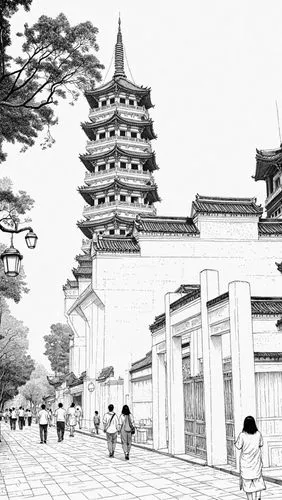 asian architecture,soochow,shuozhou,chaozhou,jingshan,qufu,drum tower,qibao,shaoxing,changyu,himeji,gojong,sketchup,guoxing,victory gate,shijingshan,dezhou,dazaifu,badaling,yuncheng,Design Sketch,Desi