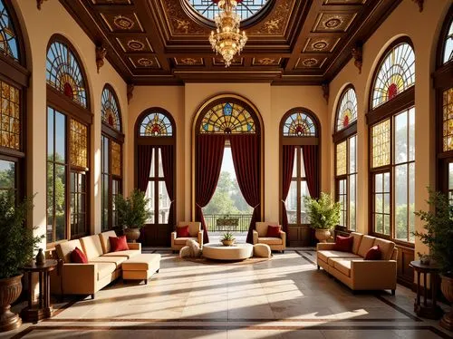 orangery,sursock,luxury home interior,sunroom,amanresorts,ornate room,dolmabahce,emirates palace hotel,nemacolin,conservatory,lobby,hotel lobby,loggia,royal interior,breakfast room,cochere,ballroom,orangerie,interior decor,sitting room