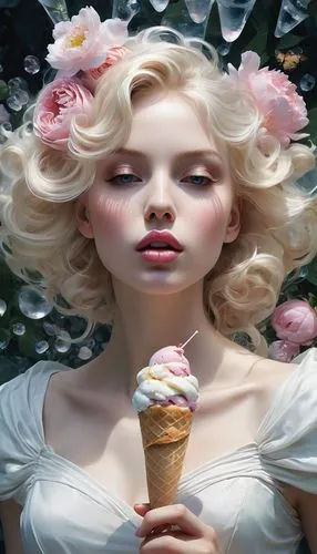 woman with ice-cream,whipped ice cream,confection,whipped cream,ice cream,icecream,Conceptual Art,Fantasy,Fantasy 11