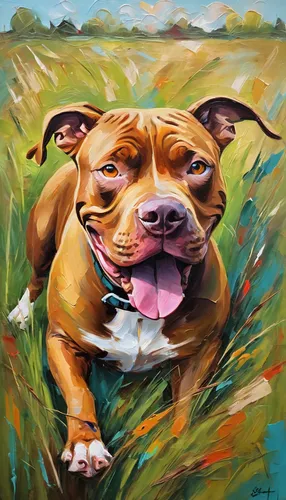 staffordshire bull terrier,american pit bull terrier,australian bulldog,pit bull,bulbull,dorset olde tyme bulldogge,olde english bulldogge,renascence bulldogge,peanut bulldog,american staffordshire terrier,bulldog,english bulldog,valley bulldog,amstaff,pet portrait,old english bulldog,continental bulldog,oil painting on canvas,american bulldog,the french bulldog,Conceptual Art,Oil color,Oil Color 20