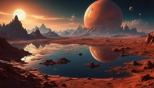 alien planet,alien world,barsoom,futuristic landscape,lunar landscape,gliese,fantasy landscape,red planet,extrasolar,exoplanet,trappist,exoplanets,planetoid,terraforming,cydonia,homeworlds,gallifrey,panspermia,planum,planetary,Conceptual Art,Sci-Fi,Sci-Fi 01