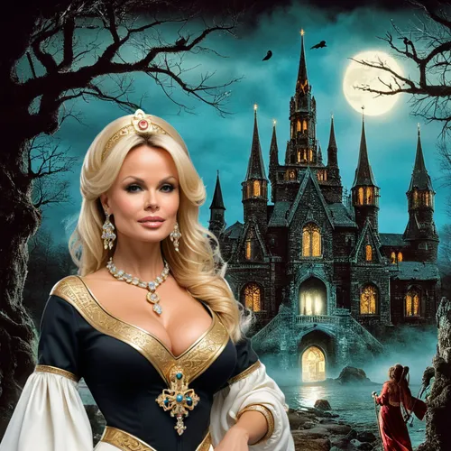 halloween poster,fantasy picture,haunted castle,halloween background,gothic portrait,gothic architecture,halloween and horror,gothic woman,helloween,haloween,fantasy woman,fairy tale castle,fantasy ar