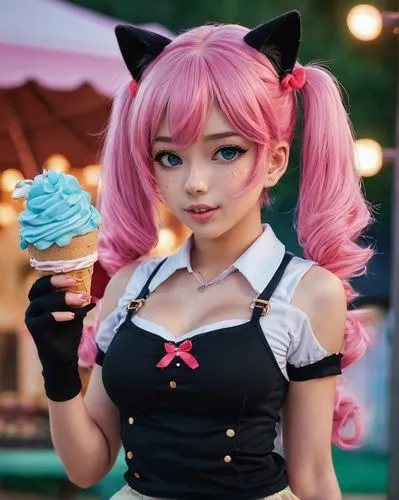 kawaii ice cream,neopolitan,pink ice cream,miu,vi,dolci,Photography,General,Cinematic