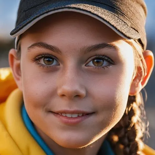 girl wearing hat,girl portrait,young girl,gavroche,annabeth,girl on the boat,Photography,General,Realistic