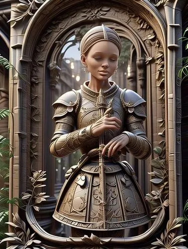 doll looking in mirror,girl in a wreath,garden door,joan of arc,wood carving,the little girl,fairy tale character,garden ornament,gingerbread girl,gretel,miniaturist,nelisse,wooden doll,wood elf,child's frame,carved wood,woodcarving,aveline,doorkeeper,gunnhild