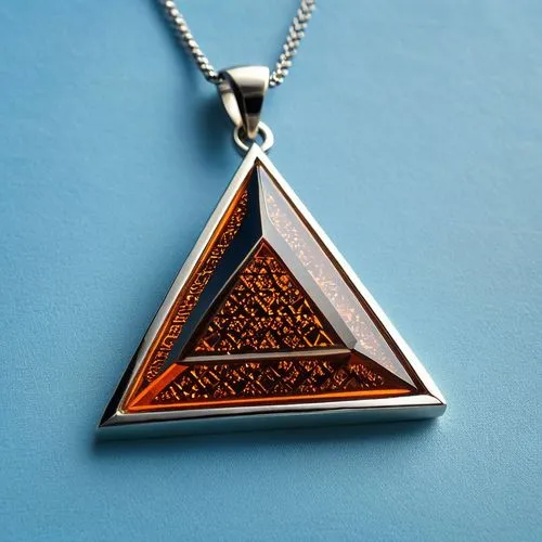 SPIRITUAL SYMBOL OF "AESTHETIC COGNITIVISM" A bipyramid shaped pendant representing the Worship of "Aesthetic Cognitivism". Include symbolism based on "Aesthetic Cognitivism". The pendant is made from