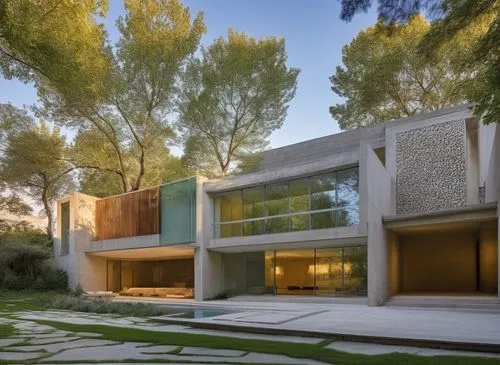 In a spacious masterful study, a minimalist house with a minimalist style exudes relaxation and beauty. The facade of the house is adorned with intricate concrete facades and plush carpet, with polish