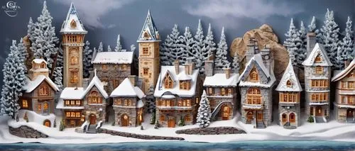 winter village,hogsmeade,winterfell,santa's village,christmas landscape,christmas town,winterplace,fairy tale castle,christmas snowy background,winter background,winterland,hogwarts,cartoon video game background,snow scene,christmas village,hamelin,christmasbackground,diagon,winter house,elves country,Unique,Paper Cuts,Paper Cuts 09