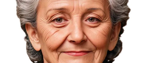 wrinkled elderly lady, close-up facial shot, prominent nose, forehead wrinkles, deep eye creases, age spots, rough skin texture, dry flaky skin, redness around nostrils, subtle smile, gentle gaze, war