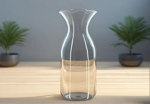  verre transparent avec fond neutre 

,a glass vase with water in it on a table,glass vase,bottle surface,decanters,vase,flower vase,decanter,Photography,General,Realistic