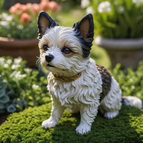 miniature schnauzer,japanese terrier,old english terrier,miniature fox terrier,cesky terrier,toy fox terrier,cairn terrier,welsh corgi cardigan,shih tzu,small terrier,russell terrier,brazilian terrier,lawn ornament,chilean fox terrier,teddy roosevelt terrier,schnauzer,dog poison plant,sealyham terrier,corgi-chihuahua,garden ornament,Photography,General,Natural