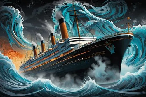 sea fantasy,mauretania,ocean liner,westerdam,titantic,atlanticus,ghost ship,maelstrom,oceanliner,azamara,fireship,seastreak,troopship,caravel,cruceros,aquitania,tour to the sirens,patronus,atlantica,spelljammer,Conceptual Art,Fantasy,Fantasy 02